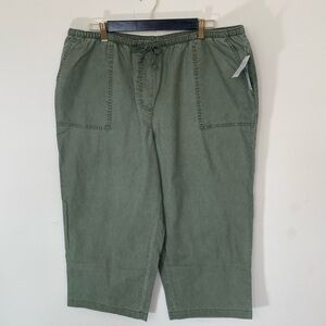 L.L Bean Sunwashed  Canvas Crop Pants
